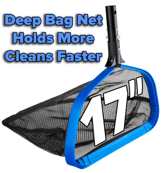 Aluminum Frame Pool Net - Heavy Duty Pool Leaf Rake for Inground & Above Ground Pools