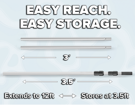 Telescopic Adjustable Aluminum Pool Pole - 12 Feet