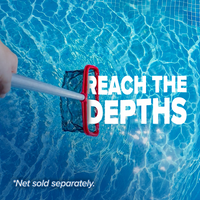 6-Piece Pool Cleaning Kit with 15ft Telescopic Pole, Vacuum Head, Brush, and 3 Rubber Bumper Nets