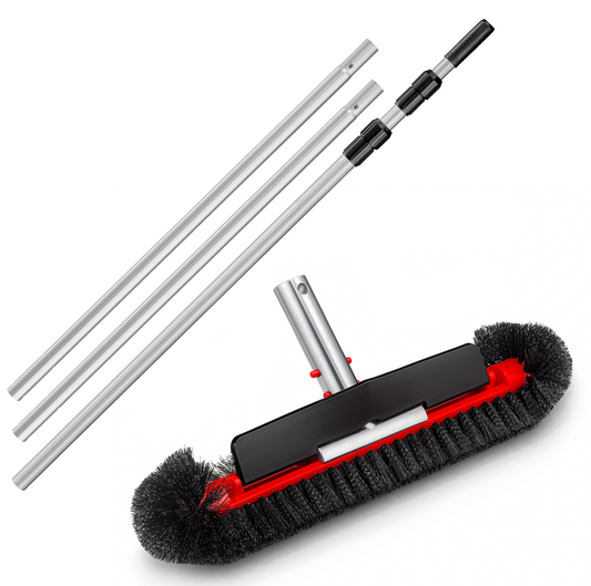 Pool Brush Head with 13 Feet Telescopic Pole