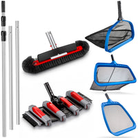 6-Piece Pool Cleaning Kit with 13ft Telescopic Pole, Vacuum Head, Brush, and 3 Heavy-Duty Nets