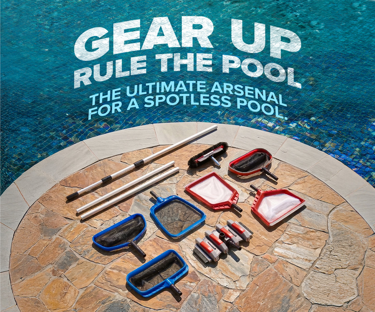 Plastic Frame Pool Net - Heavy Duty Pool Leaf Rake for Inground & Above Ground Pools