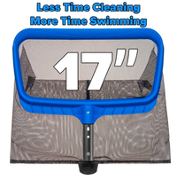 Plastic Frame Pool Net - Heavy Duty Pool Leaf Rake for Inground & Above Ground Pools