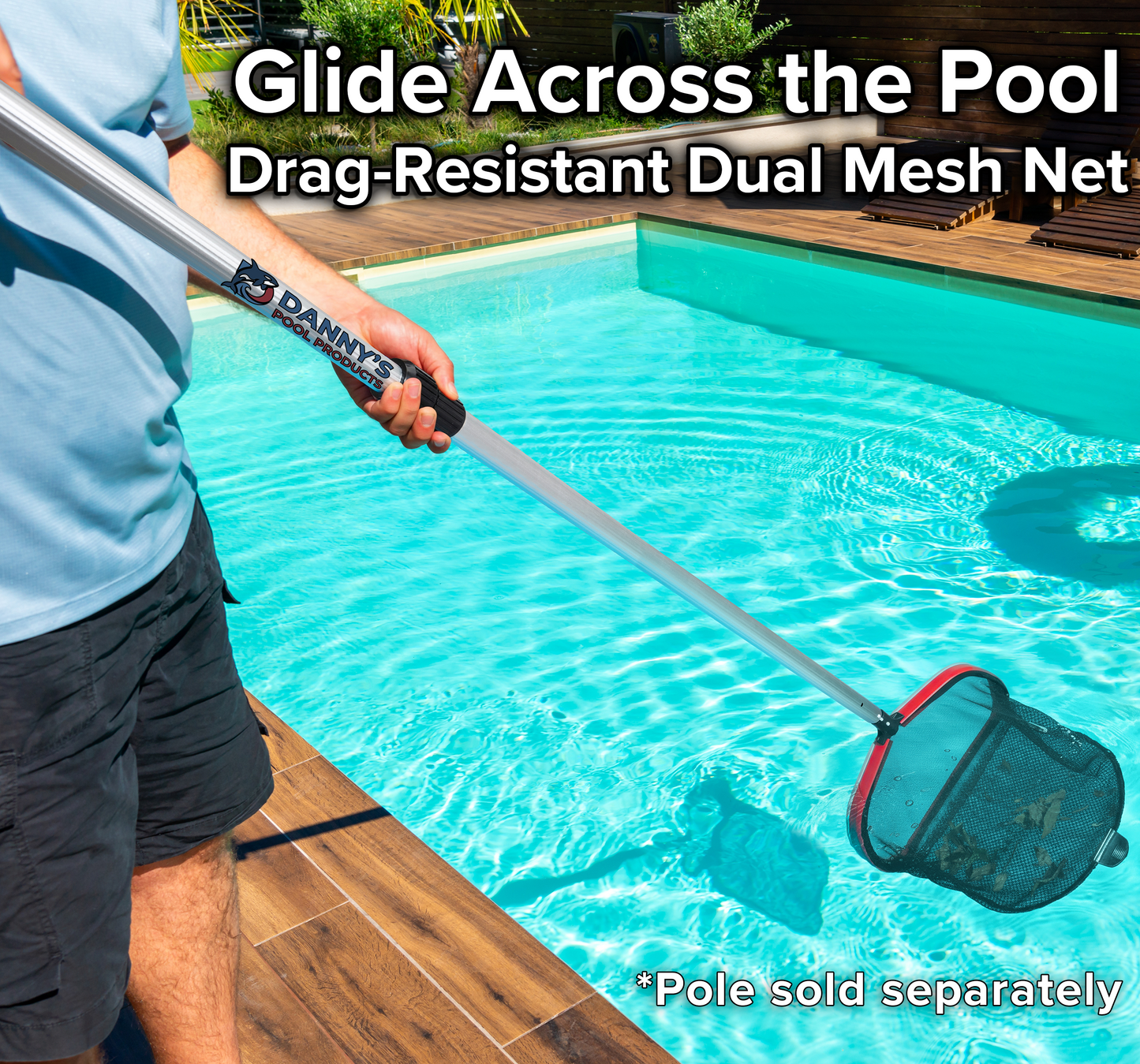 Aluminum Frame Pool Net - Heavy Duty Pool Leaf Rake for Inground & Above Ground Pools