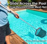 Aluminum Frame Pool Net - Heavy Duty Pool Leaf Rake for Inground & Above Ground Pools