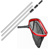 Rubber Edge Double Mesh Pool Net with 13 Feet Telescopic Pole