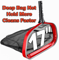 Rubber Edge Double Mesh Pool Net with 13 Feet Telescopic Pole