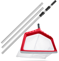 Rubber Edge Lightweight Pool Net with 13 Feet Telescopic Pool Pole