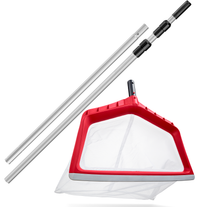 Rubber Edge Lightweight Pool Net with 15 Feet Telescopic Pool Pole