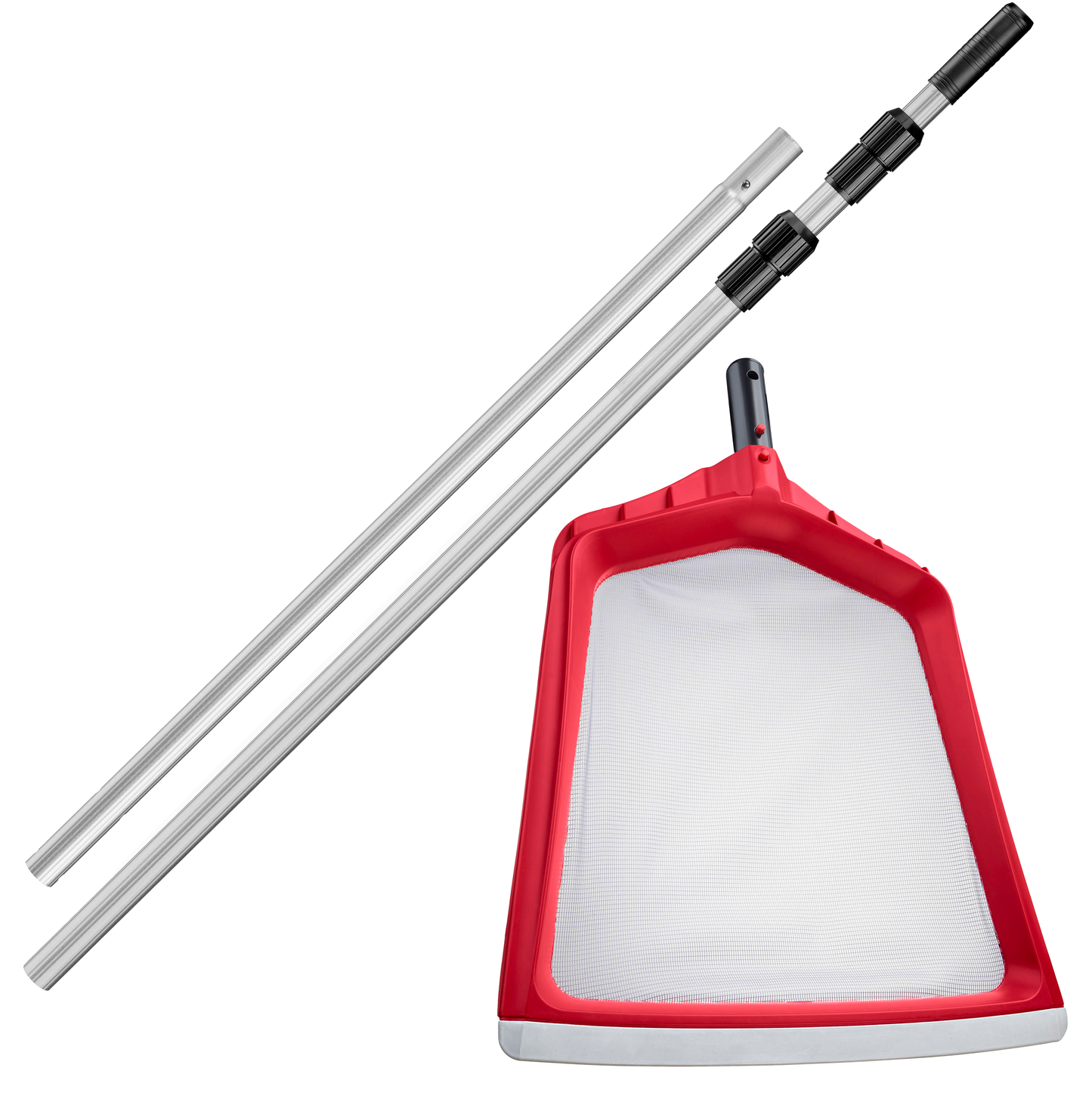 Rubber Edge Flat Skimmer with 15 Feet Telescopic Pool Pole