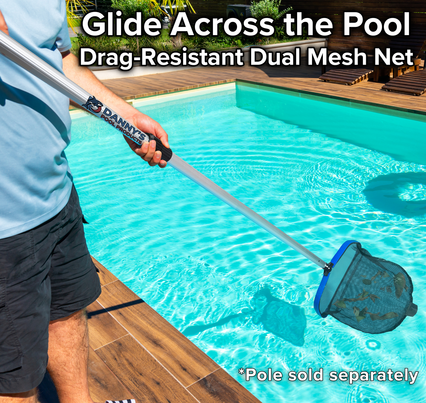 Aluminum Frame Pool Net - Heavy Duty Pool Leaf Rake for Inground & Above Ground Pools