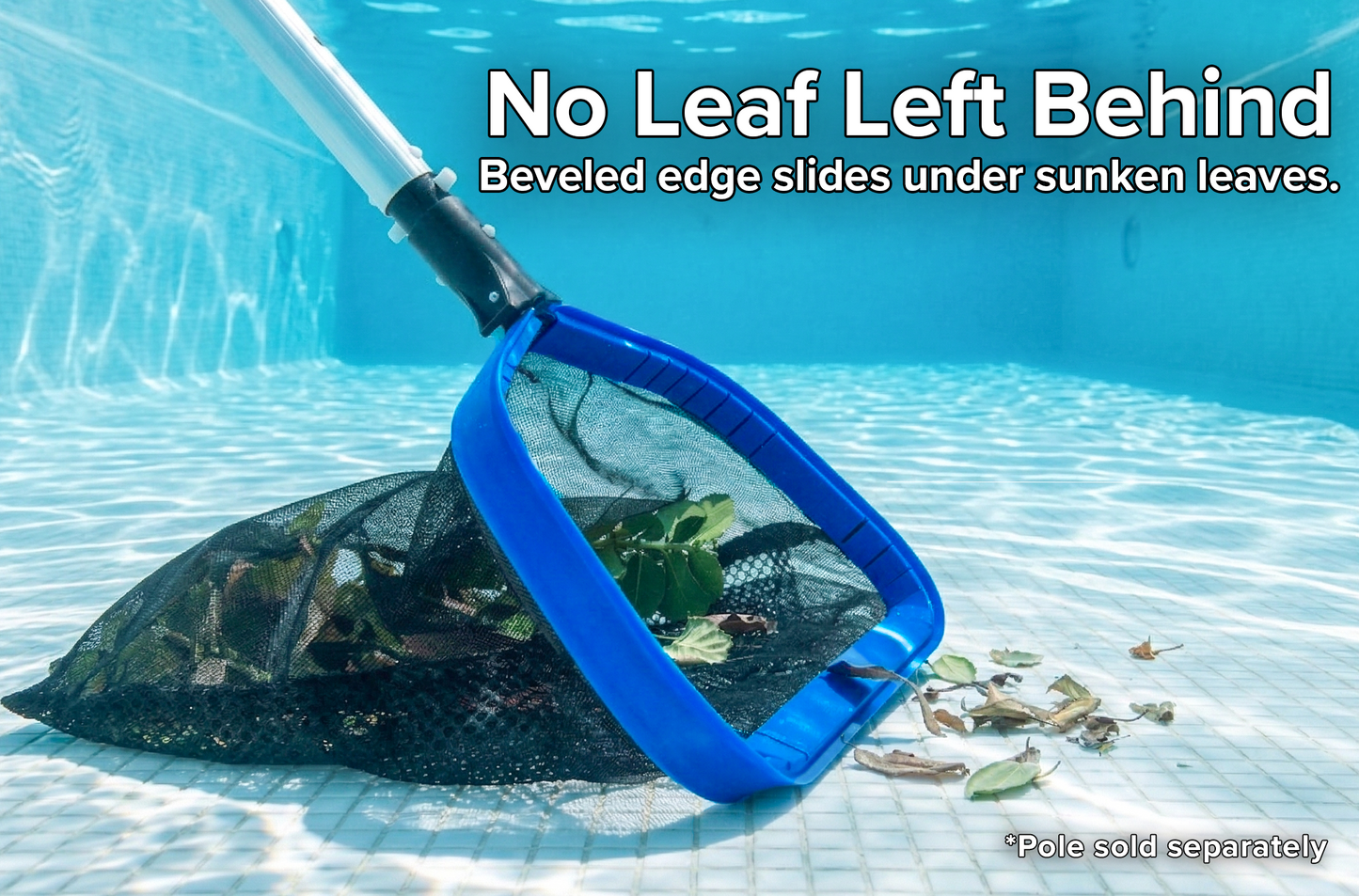 Aluminum Frame Pool Net - Heavy Duty Pool Leaf Rake for Inground & Above Ground Pools
