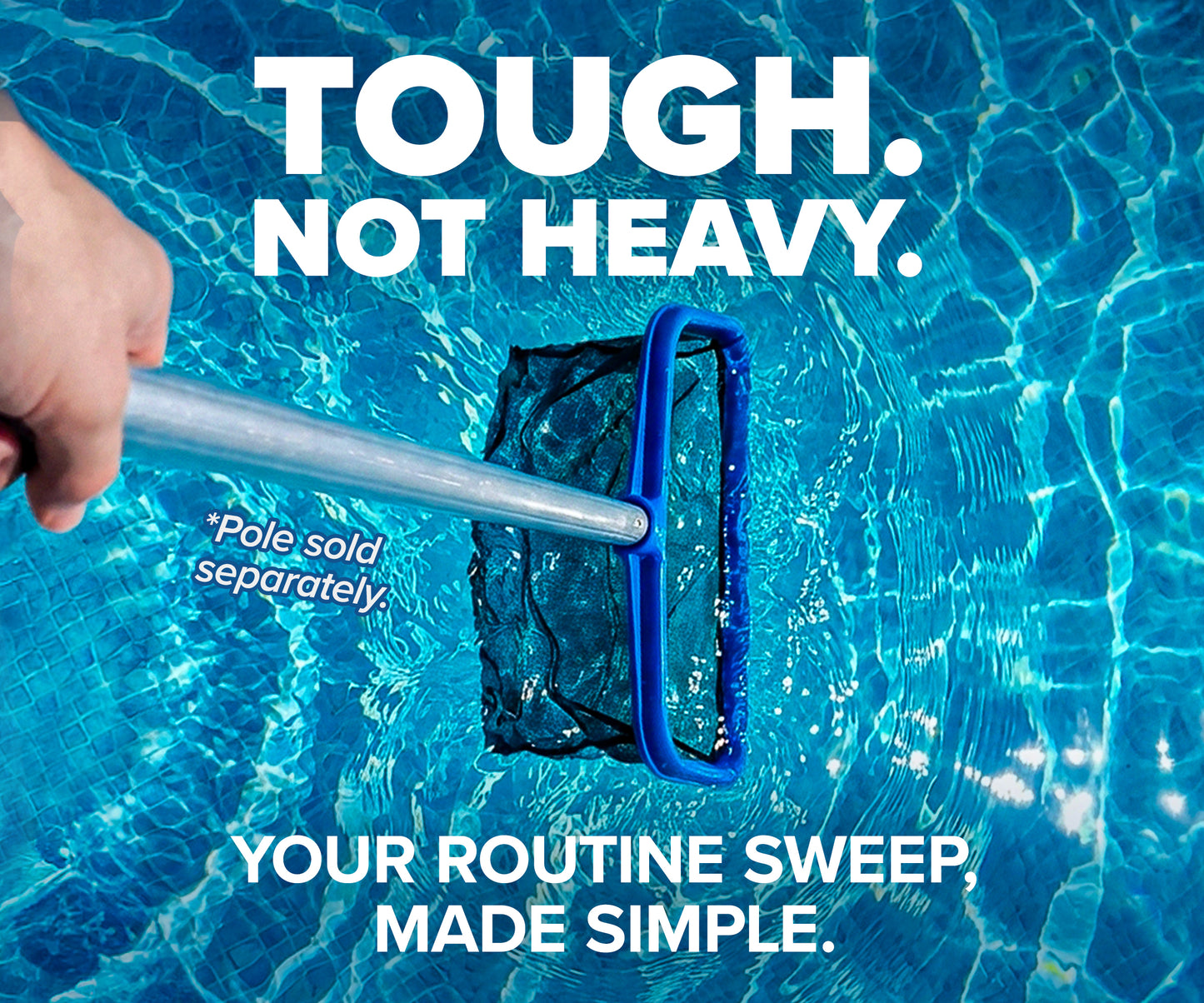 Plastic Frame Pool Net - Heavy Duty Pool Leaf Rake for Inground & Above Ground Pools