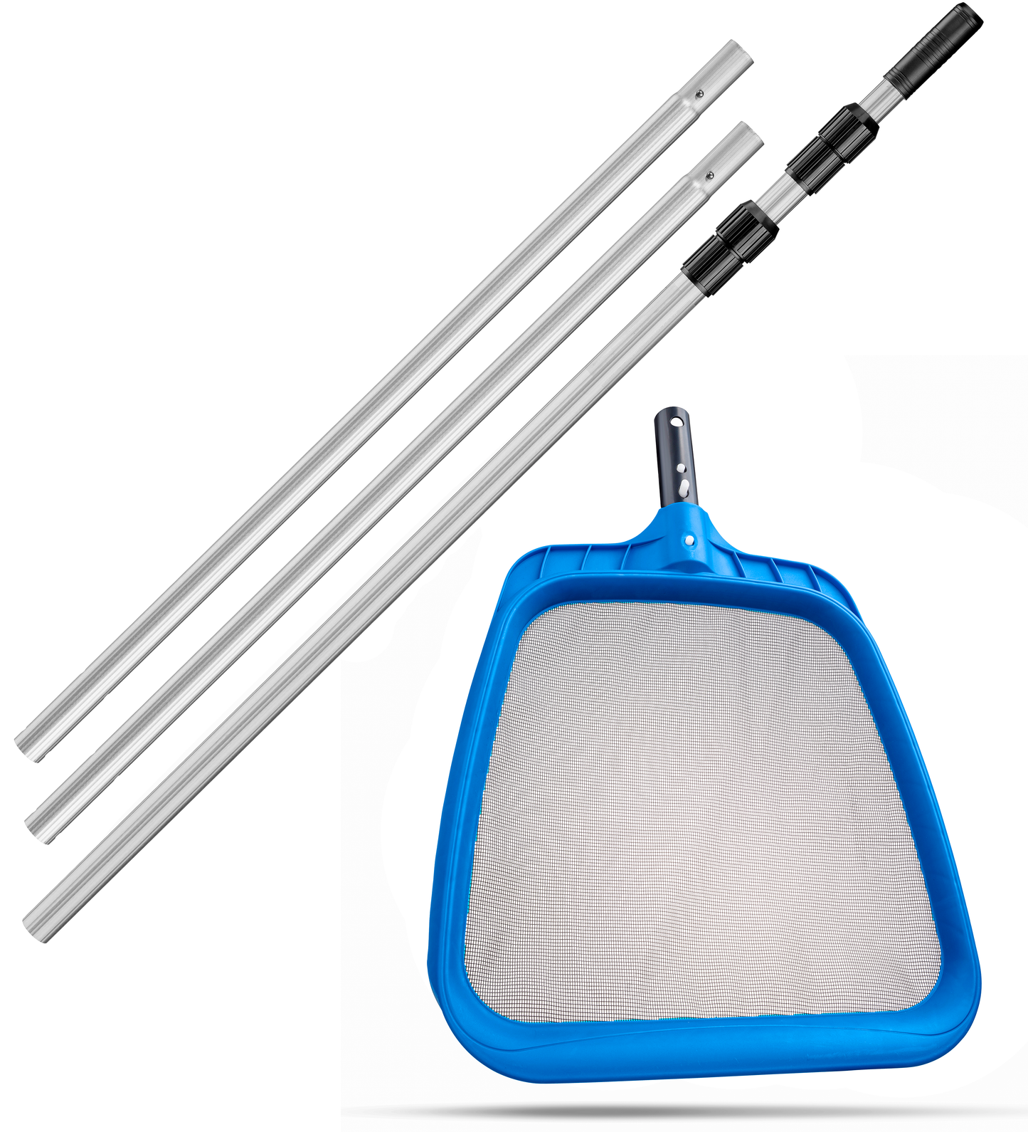 Flat Skimmer with 13 Feet Telescopic Pool Pole