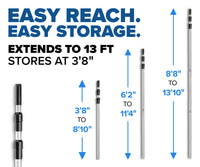 Telescopic Adjustable Aluminum Pool Pole - 13 Feet