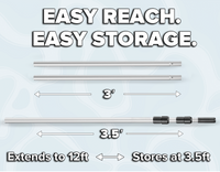 Telescopic Adjustable Aluminum Pool Pole - 12 Feet