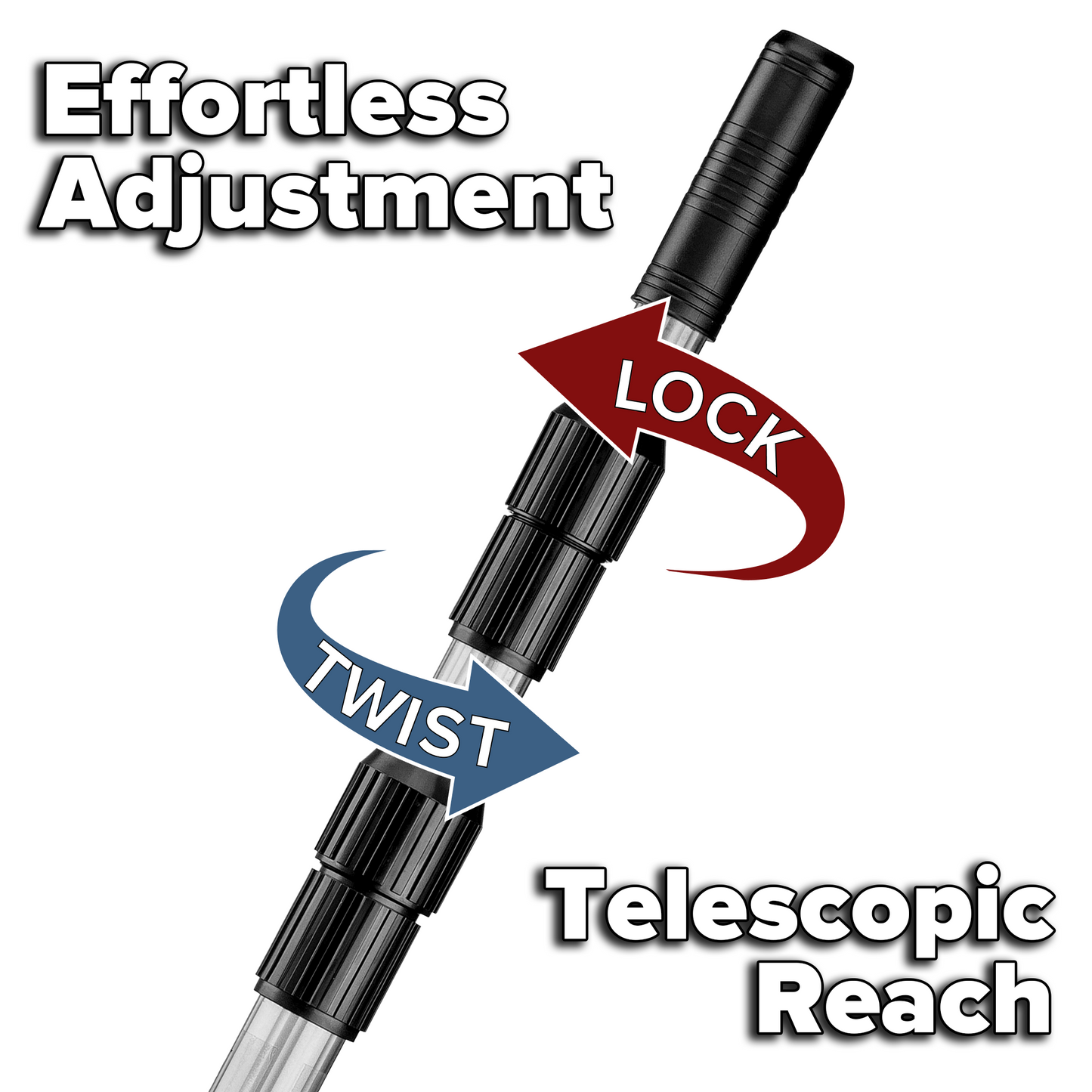 Telescopic Adjustable Aluminum Pool Pole - 15 Feet