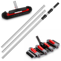 Pool Vacuum Head and Scrub Brush Set with 13-Foot Telescopic Pole
