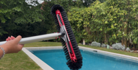 Pool Vacuum Head and Scrub Brush Set with 13-Foot Telescopic Pole