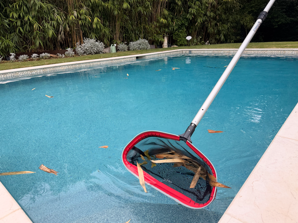 Complete Pool Cleaning Kit -  13ft Pole, Vacuum, Brush, 3 Rubber Edge Nets, Water Testing Strips