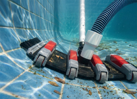 6-Piece Pool Cleaning Kit with 15ft Telescopic Pole, Vacuum Head, Brush, and 3 Rubber Bumper Nets